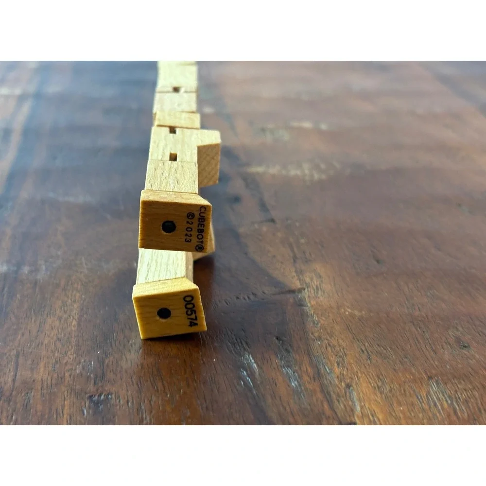 Areaware Cubebot Wooden Robot Puzzle Coalesce Data Transformer Natural Wood 2023